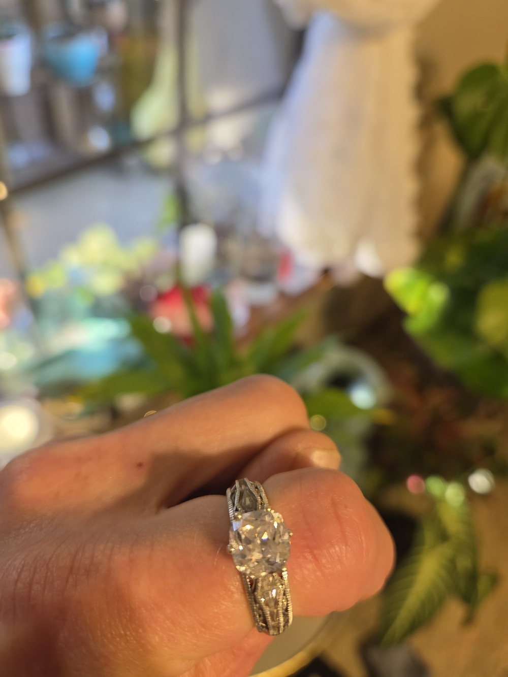 Vintage-Inspired 925 Silver Engagement Ring